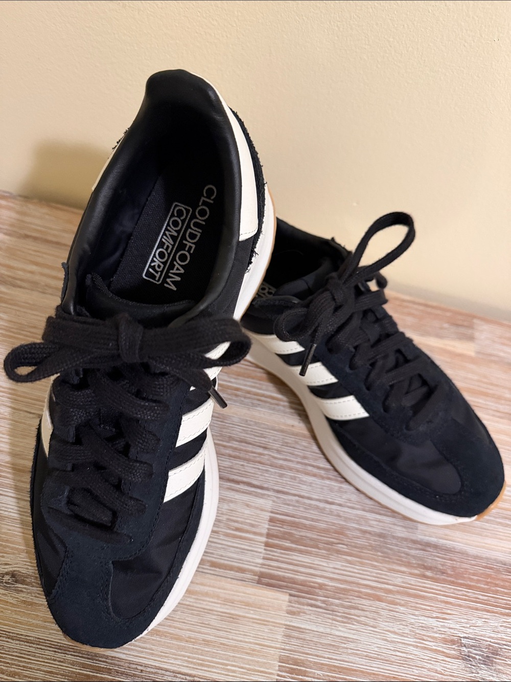 adidas Run 70s 2.0 Black and White Cloudfoam Retro Sneakers